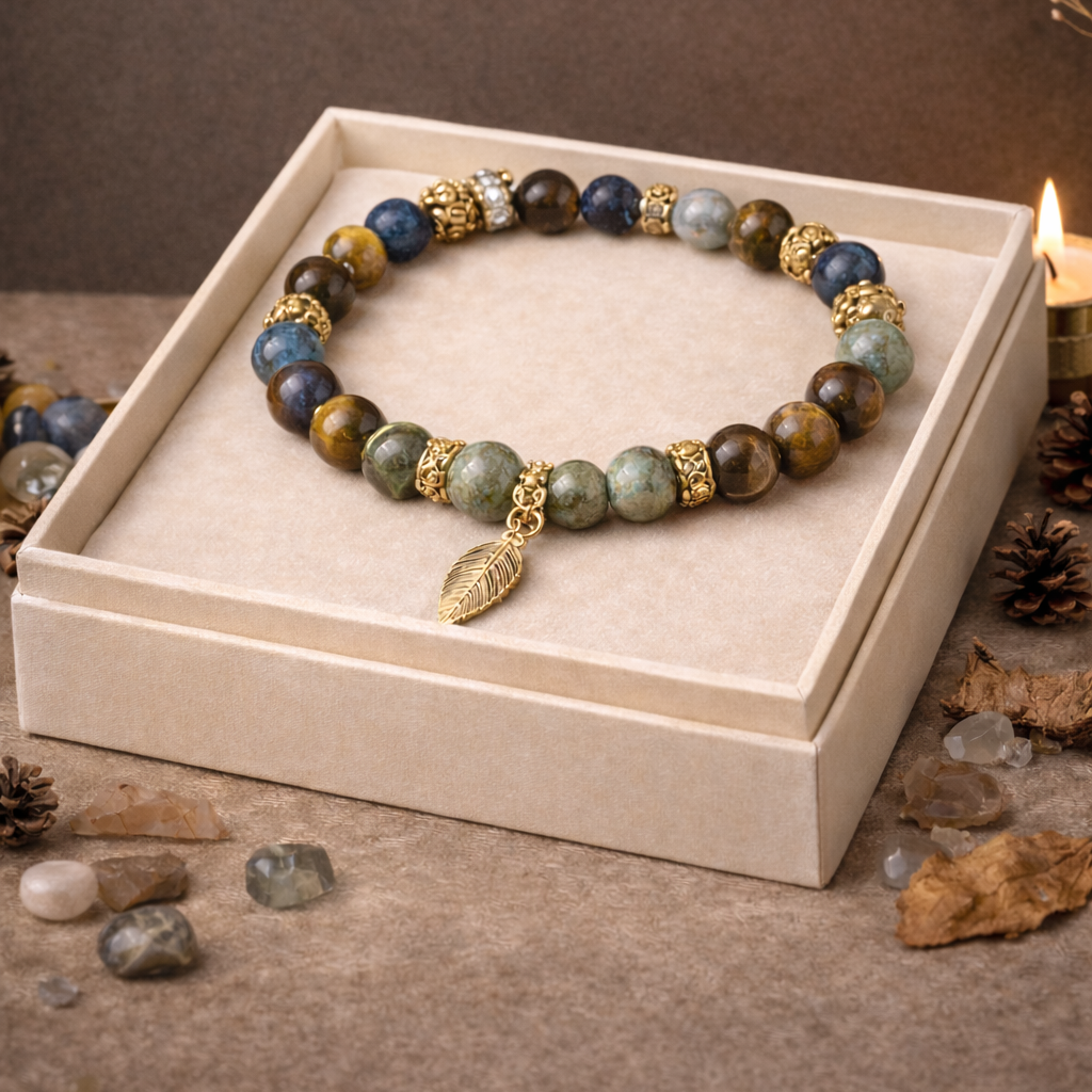 Bracelet oeil de tigre & jaspe aigle